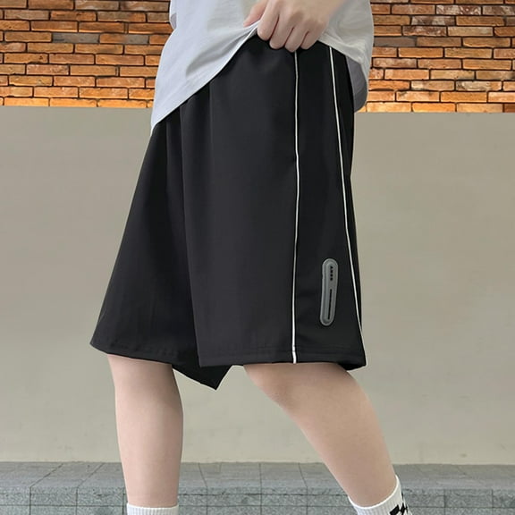 Spazoro Toddler Boys Girls Shorts, with Pockets Elastic Waist Summer Solid Color Casual Shorts for Boys Black Size 11 T