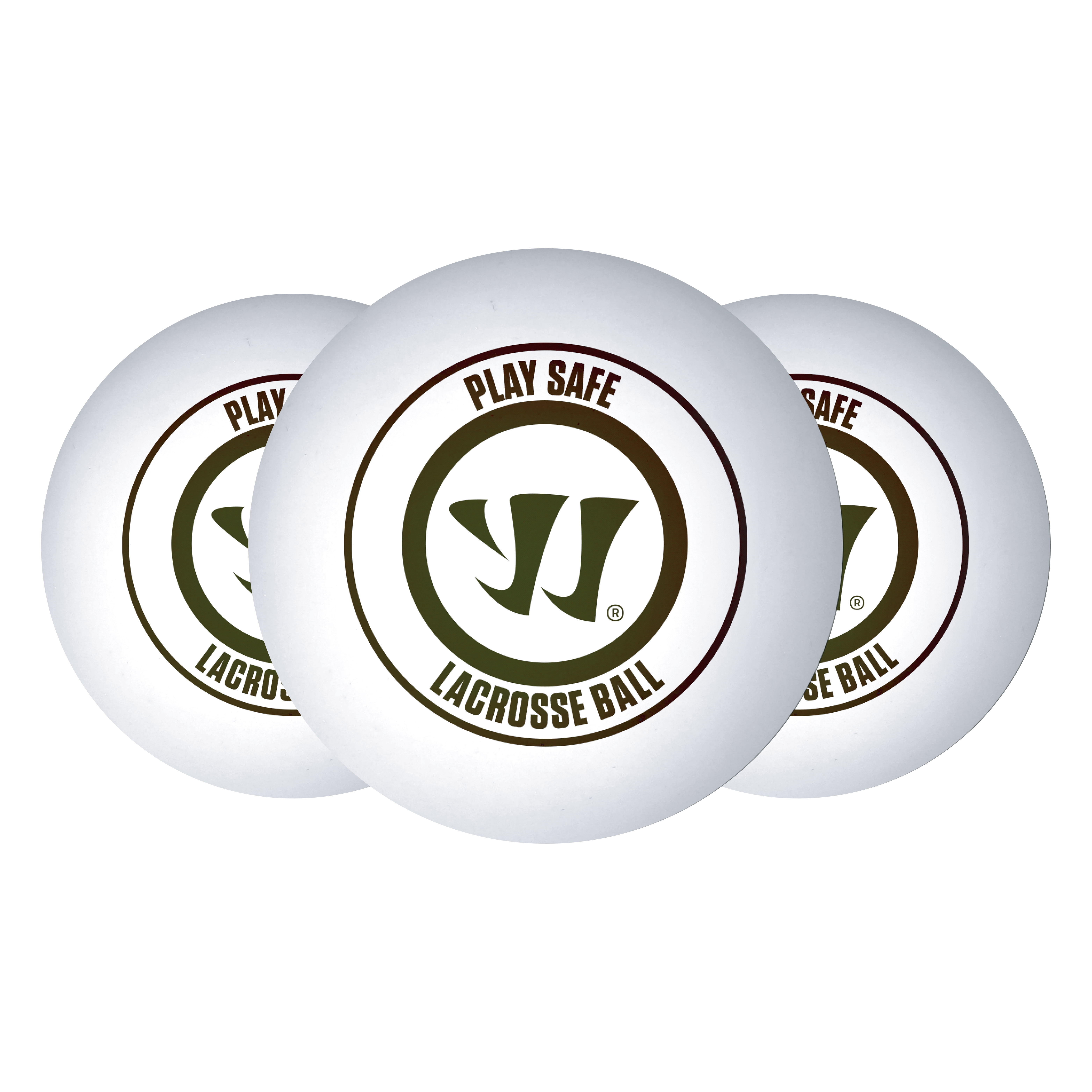 Warrior Lacrosse 3pk PlaySafe Balls - White - Rubber Recreational and Training Balls in Mesh Bag