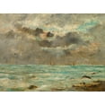 thumbnail image 2 of Boudin, After Eugene 24x19 White Modern Wood Framed Museum Art Print Titled - The Coast at Trouville, 2 of 4
