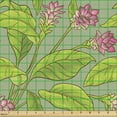 thumbnail image 2 of Ambesonne Botanical Fabric by the Yard Upholstery, Turmeric Flower Blossom, 10 Yards, Green Apple Green, 2 of 5