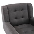 thumbnail image 6 of JAMPOOCA Modern Linen Upholstered Accent Chair, Sigle Side Sofa Chair with Solid Wood Legs, Living Room Chairs for Bedroom Office, Dark Gray, 6 of 9