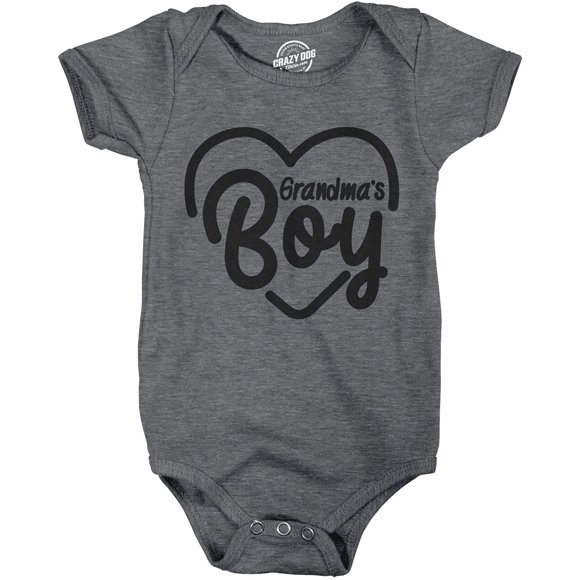 Crazy Dog T-Shirts Creeper Grandmas Boy Baby Bodysuit for Newborn Grandson