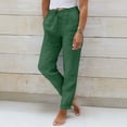 thumbnail image 2 of Aihuaihua Cotton Linen Joggers for Women Tapered Leg Summer Casual Drawstring Elastic Waist Lightweight Jogger Pants GN2 XXXXL, 2 of 4