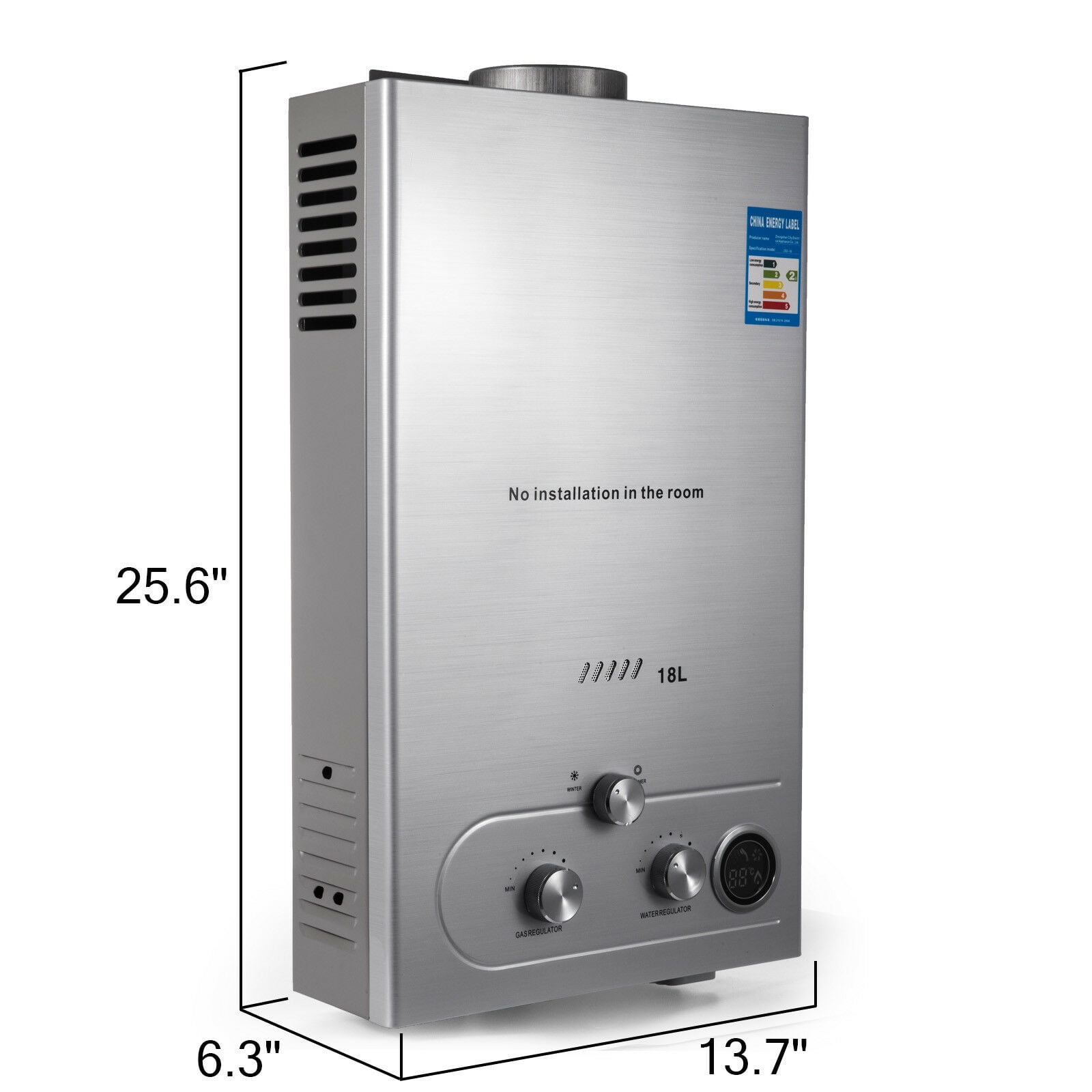 SHZOND 18L Propane Gas Tankless Hot Water Heater 110V On Demand Instant Boiler w/ Shower Kit