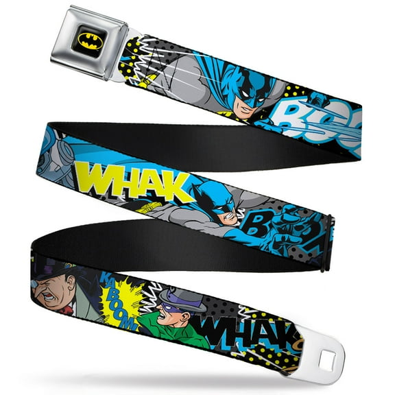 DC Comics Belt, Seatbelt Buckle Belt, Batman Villains, Youth 22 to 32 Inches