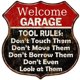 thumbnail image 1 of Placa Metal Vintage Herramienta Reglas Escudo Pintura Hierro Arte Pared Del 30x30cm, 1 of 10