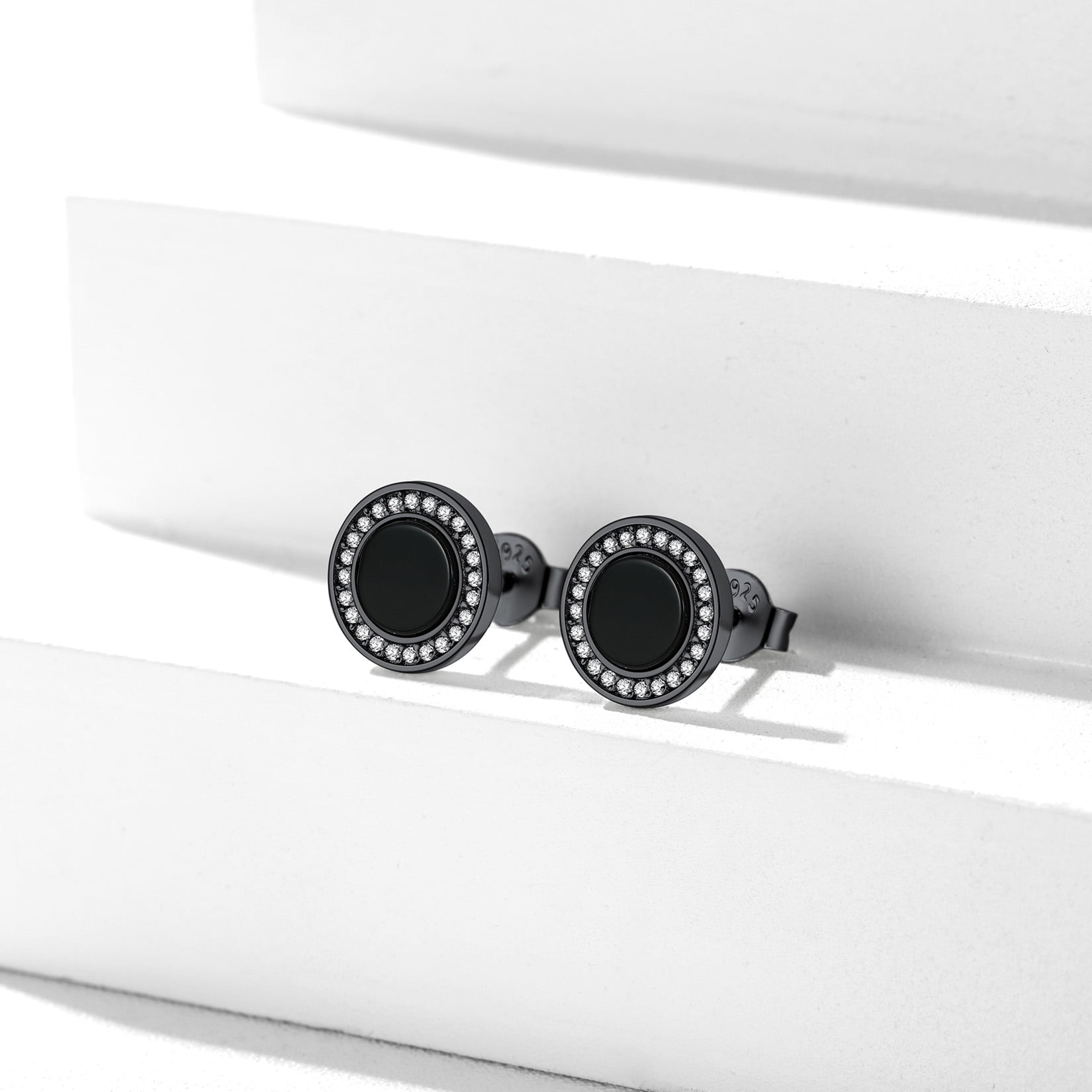 10 Mm Record Post Earrings Vinyl Record Black Stud Earrings Flat Ear Studs  Unisex Studs Unisex Earrings Upcycled Jewelry Hipster Earrings 