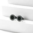 thumbnail image 3 of Silvora Black Round Stud Earrings with Shiny AAA Cubic Zirconia, Cute Sterling Silver Mini Earrings Jewelry for Women Men Dainty Fashion Accessories - Black, 3 of 9