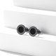 thumbnail image 2 of Silvora Pendientes redondos negros con Circonia cúbica brillante AAA, lindos mini pendientes de plata esterlina Joyas para niños y niñas Accesorios de moda delicados - Negro, 2 of 8