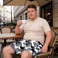 thumbnail image 2 of Fabrcox XXXL-8XL Camo Cargo Shorts for Men Drawstring Elastic Waist Mens Shorts Big and Tall Casual Summer Outdoor Breathable Mens Bermuda Shorts with Pockets Gray 4XL, 2 of 9