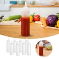 thumbnail image 2 of Paquete de 8 botellas de plástico para salsas de 8 oz con tapas y dispensadores para ketchup, aceite de oliva picante, barbacoa, etc., 2 of 7