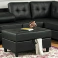 thumbnail image 3 of Cosmic Homes Marcel Leather Upholstered Sectional Sofa with Reversible Chaise & Storage Ottoman –  Black, 3 of 7