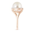 thumbnail image 3 of ANGARA South Sea Cultured Pearl & Diamond Halo Bypass Ring in 14K Rose Gold for Women | June Birthstone, Birthday, Anniversary, Jewelry Gift for Women | Pearl Ring, 3 of 8
