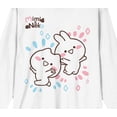 thumbnail image 2 of Mimi & Neko Rabbit And Cat Ears Crew Neck Long Sleeve Men's White Tee-Medium, 2 of 7