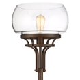thumbnail image 3 of Franklin Iron Works Luz Industrial Torchiere Floor Lamp Standing 72 1/2" Tall Oil Rubbed Bronze Clear Glass for Living Room Bedroom Office House Home, 3 of 8