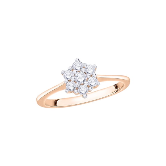 KATARINA Diamond Floral Ring in 14K Rose Gold (1/3 cttw, I-J, I1-I2) (Size-8)