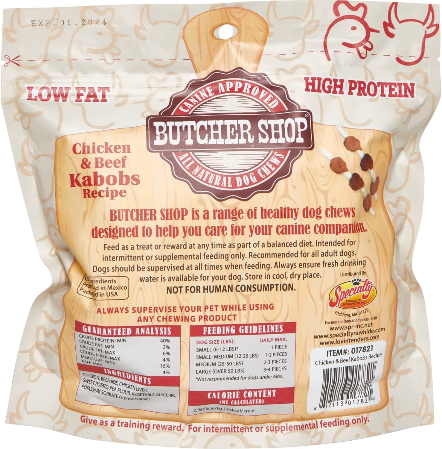 Butcher Shop Chicken and Beef Kabobs Dog Treats (2 Pack (50 Total))