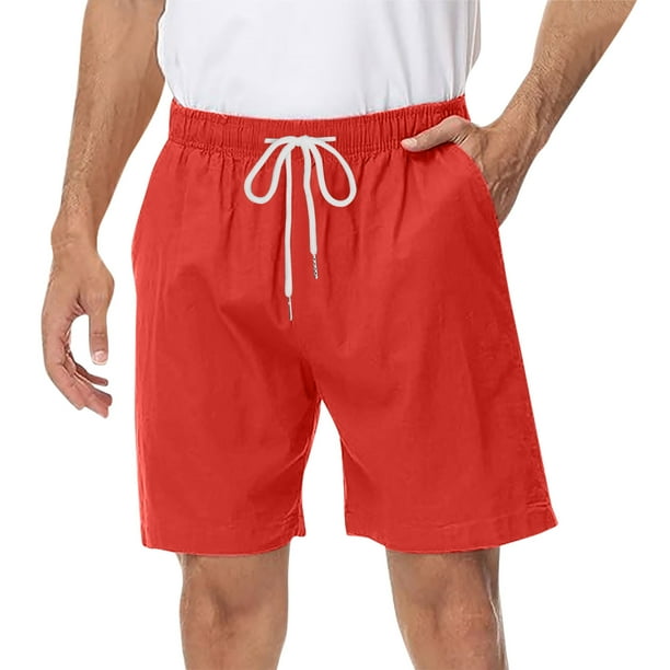 pstuiky Pantalones cortos para hombre, Pantalones cortos de verano para hombre, informales y cómodos, con bolsillo y cintura elástica y cordón ajustable. Pantalones cortos de golf