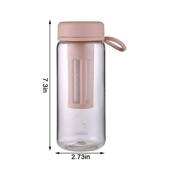Tuphregyow Tea Tumbler With Infuser,Bpa Free Double Wall Glass Travel Tea Mug With Stainless Steel Filter,,Leakproof Tea Bottle With Strainer for Loose Leaf Tea And Fruit Water