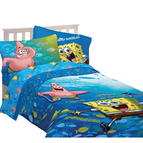Nickelodeon Spongebob Fish Swirl Microfiber Twin/Full Reversible Comforter