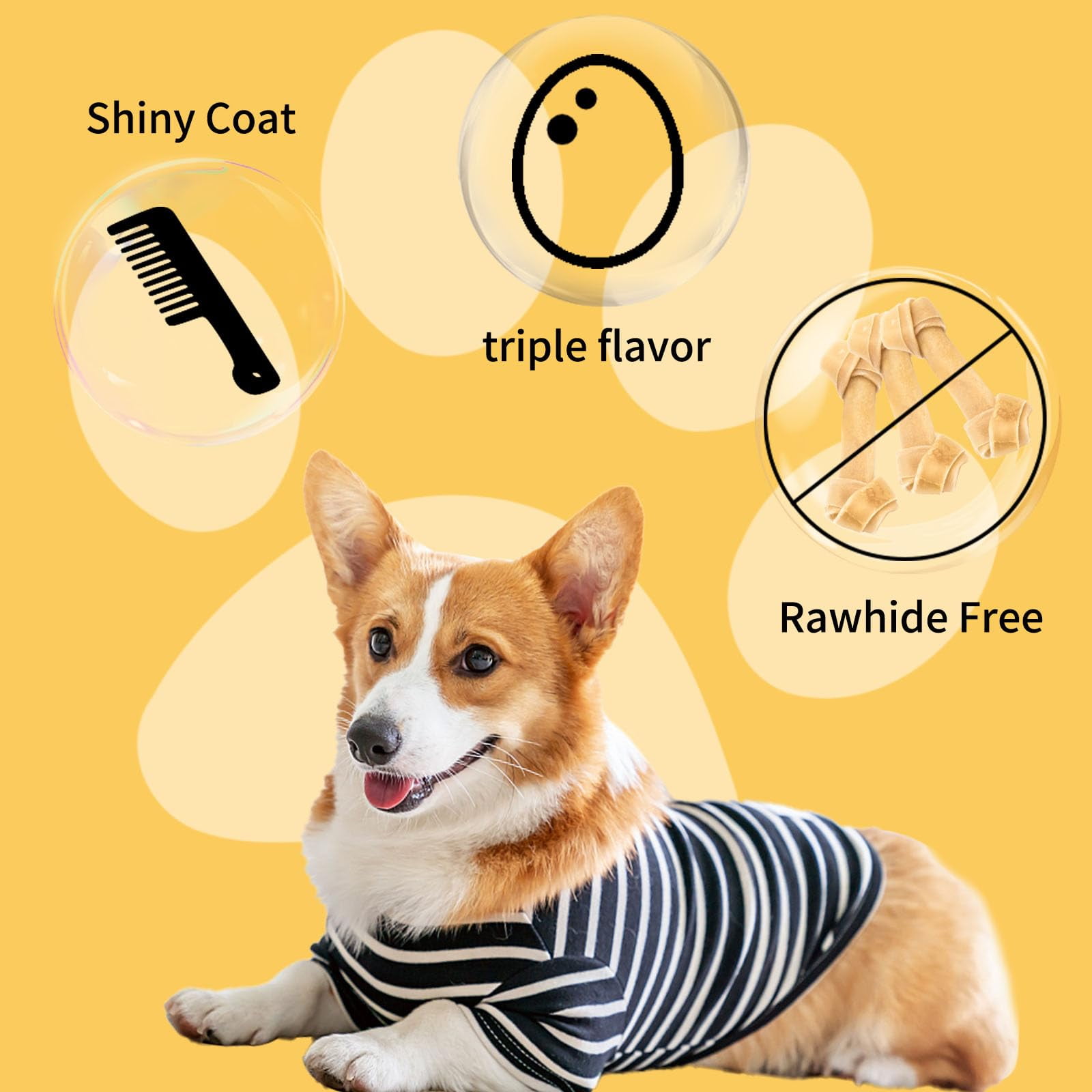 (2 pack) ASMPET Dog Treats Chews,Triple Flavor Chicken, Cod & Duck Twists, Jerky Sticks for Small Medium Large Dogs 10.6 oz