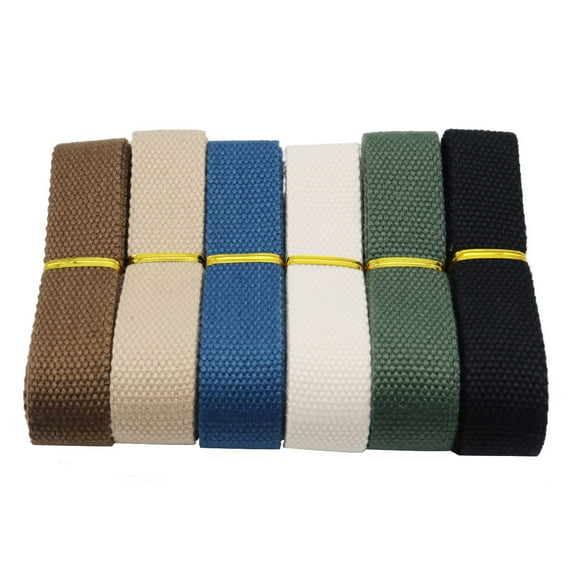 Heavy Cotton Webbing - Straps for Arts and Crafts, Luxury Bag Strap High Density Webbing (1 1/2 Inch x 12 Yards, 6 Color)
