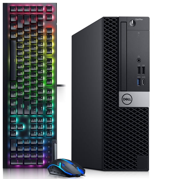 Restored Dell OptiPlex 5060 Desktop Computer Intel Core i5-8500 16GB DDR4 RAM 128GB SSD 500GB HDD NVIDIA GeForce GT 1030 RGB Keyboard & Mouse Wi-Fi Gaming PC Windows 11 Pro (Refurbished)