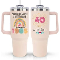 40th Birthday Gifts for Women Her, Unique Funny 1985 40 th Birthday Gift 40oz Tumbler for Woman Turning 40 Year Old Mom Mother Wife Daughter Aunt Auntie Sisters Teacher Friend and Fabulous Mug