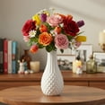 thumbnail image 3 of Katlynne Ceramic Engraved White Vases, 3 of 7