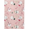 thumbnail image 7 of GZHJMY Snowman Christma in Pink Rectangle Tablecloth for Kitchen Dining Room Party Table Cover Home Decor 60"(W) x 120"(L), 7 of 7