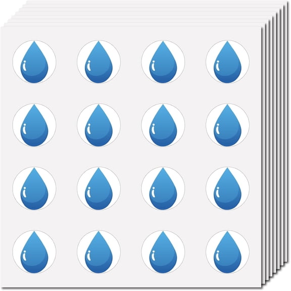 Water Planner Stickers Teardrop Stickers Plastic Waterproof Small Self Adhesive Picture Round Dot Decal Blue Tear Drop Sticker for DIY Craft Scrapbooking Laptop Luggage Cup Diary 0.98Inch