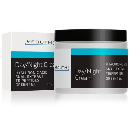 YEOUTH Day Night Moisturizer for Face with Snail Extract, Hyaluronic Acid, Green Tea, and Peptides, Anti Aging Day Cream or Night Cream Moisturizer for Dry Skin, 4 oz -