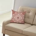 thumbnail image 6 of Ox Bay Ava 20" x 20" Rose/White Medallion Cotton Adult Decorative Throw Pillow, 6 of 11