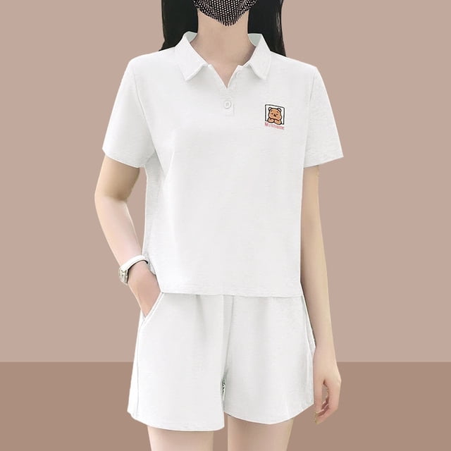 Traje deportivo de calle frito estilo sal para mujer, nuevo traje de dos piezas con pantalones cortos casuales pequeños y reductores de edad de estilo occidental holgado de verano