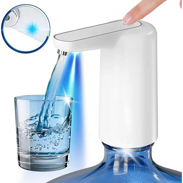 Dispensador de agua eléctrico portátil - Bomba de jarra de agua de 5 galones sin BPA - Batería recargable por USB - Compatible con botellas de 2 a 5 galones - Para el hogar, la oficina