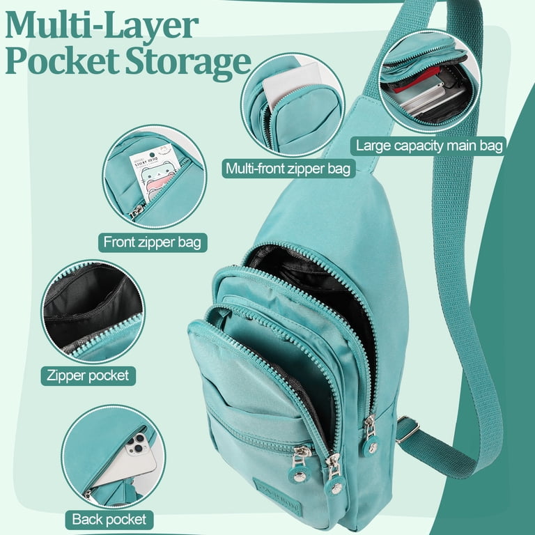 Large Capacity Nylon Backpack Crossbody Bag with Phone Pocket Amazon.com: Sling Bag, Crossbody Bags, Chest Bag, Sling  main image 4