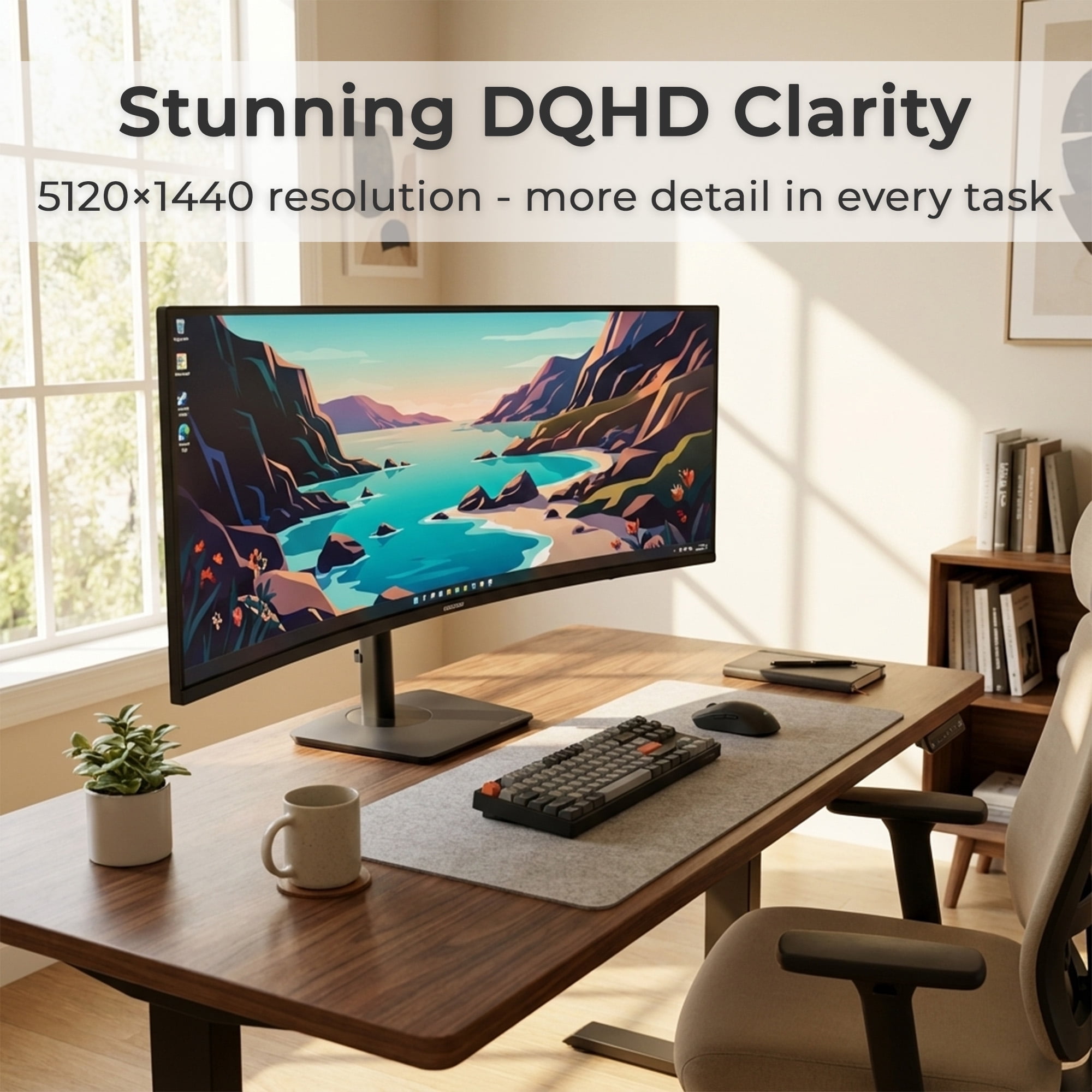 Deco Gear 49” DQHD Curved Ultrawide Gaming Monitor 165Hz USB-C KVM