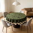 thumbnail image 3 of Round Floral Tablecloth, Scalloped Farmhouse Decorative Table Cover for Kitchen & Dining, 3 of 6