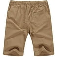 thumbnail image 2 of YVH Men's Linen Casual Classic Fit Short Drawstring Summer Beach Shorts Dark Khaki L, 2 of 6