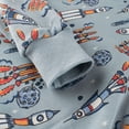 thumbnail image 6 of URMAGIC Toddler Boy Long Sleeve Round Neck Hoodie Kids 117% Cotton Cute Cartoon Print Sports Shirt Comfort Fleece Sweatshirt, 6 of 8