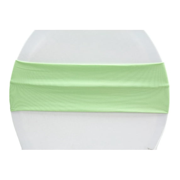 50 Pieces, Spandex Chair Band Approx. 5 inch width x 12 inch length (unstretched) - Mint Green