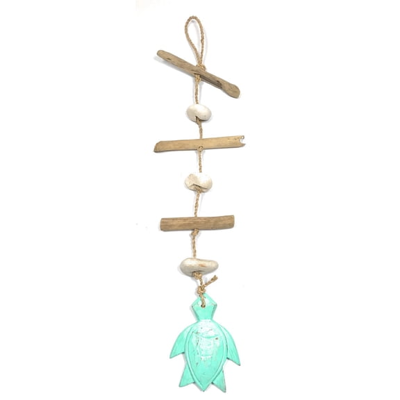 Driftwood Garland w/ Turtle 20" Turquoise - Rustic Cottage Accents | #lis3101350t