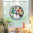 thumbnail image 6 of 7.9" Stained Glass Window Hanging - Suncatcher for Doors Home Christmas Decoration with Hook & Chain,Winter Sun Catcher Thanksgiving New Year Birthday Gift for Women Men(Snowman), 6 of 7