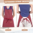 thumbnail image 4 of AOWOO Adjustable Apron For Men Women, Striped Kitchen Apron, 2 Pack Cotton Polyester Bib Apron, Cooking Apron With 2 Pockets for Bbq, Baking Restaurant, 4 of 7