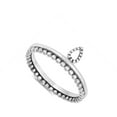 thumbnail image 4 of Beaded Crown Tiara Teardrop Promise Ring 925 Sterling Silver Band Jewelry Female Male Unisex Size 4, 4 of 4