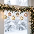 thumbnail image 5 of Champagne Blue Textured Christmas Ornament Set Shatterproof Printed Hanging Baubles for Christmas Tree Decor, 5 of 9