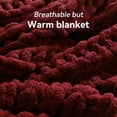 thumbnail image 6 of Chunky Knit Throw Blanket, 60''*80'' Knitted Throw Chenille Blankets for Bed Couch, Handmade Red Crochet Blanket Big Thick Blanket, Machine Washable Cute Comfy Blanket for Home Decor, 6 of 15