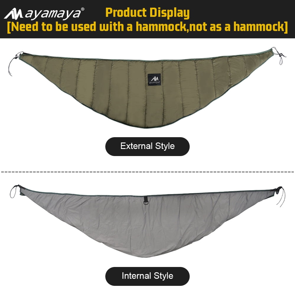Under Quilts  for Hammocks AYAMAYA- Full Length 4 Seasons Cotton Hammock Underquilt Camping Hiking Backpacking Essential Gear Ultralight Winter Cold Weather Warm Blanket Army Green