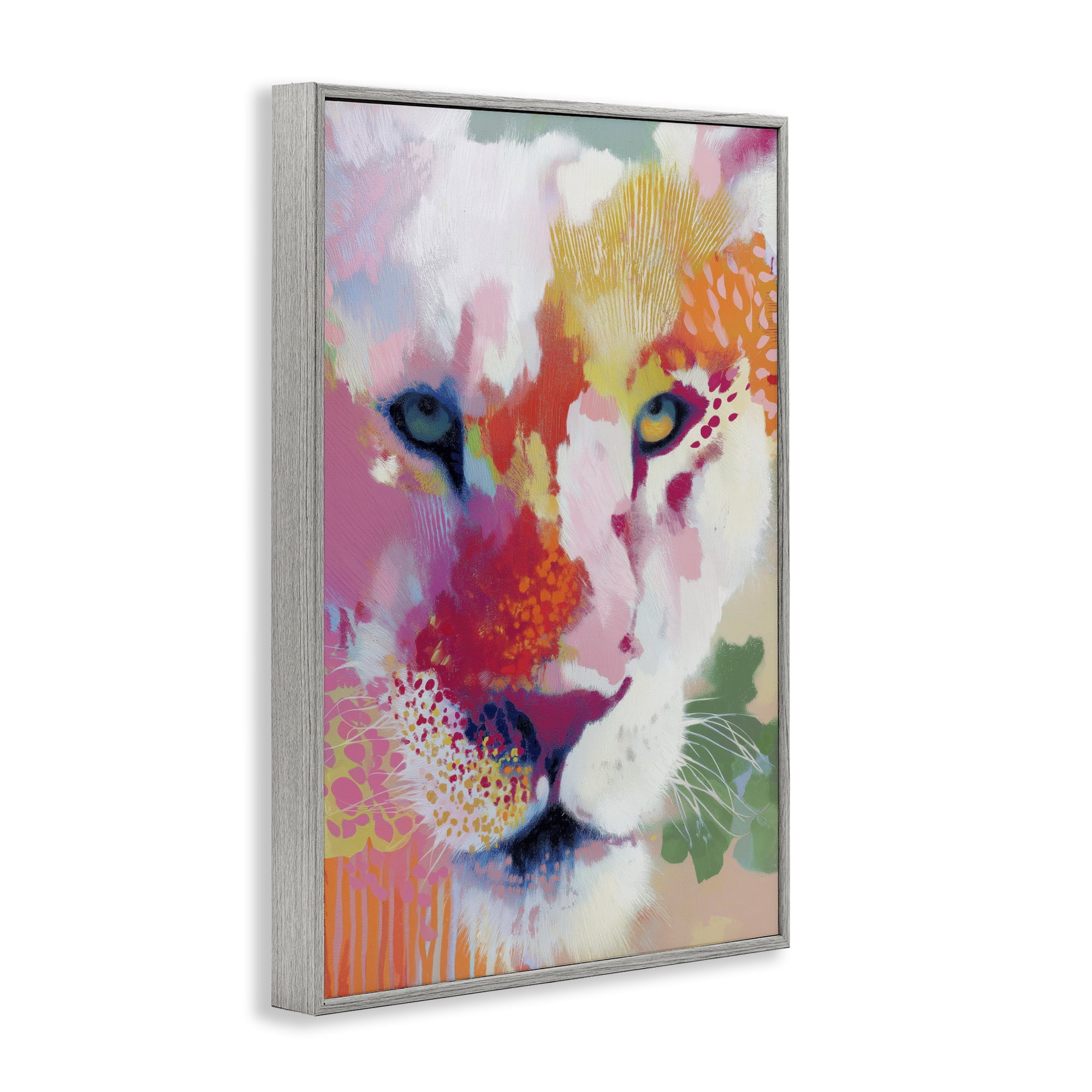 Stupell Industries Lion Eyes with Intense Gaze Gray Framed Giclee Art, design by Chromatic Storm Studio