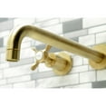 thumbnail image 3 of Kingston Brass KS8057BEX Essex Two-Handle 3-Hole Wall Mount Roman Tub Faucet in Brushed Brass, 3 of 7